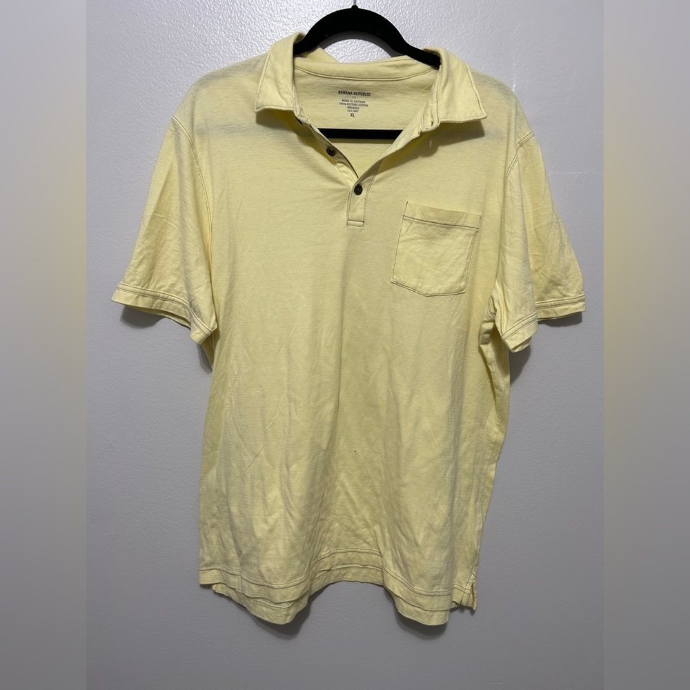 Banana Republic Polo Shirt - Yellow - XL - Pocket - Gently Used